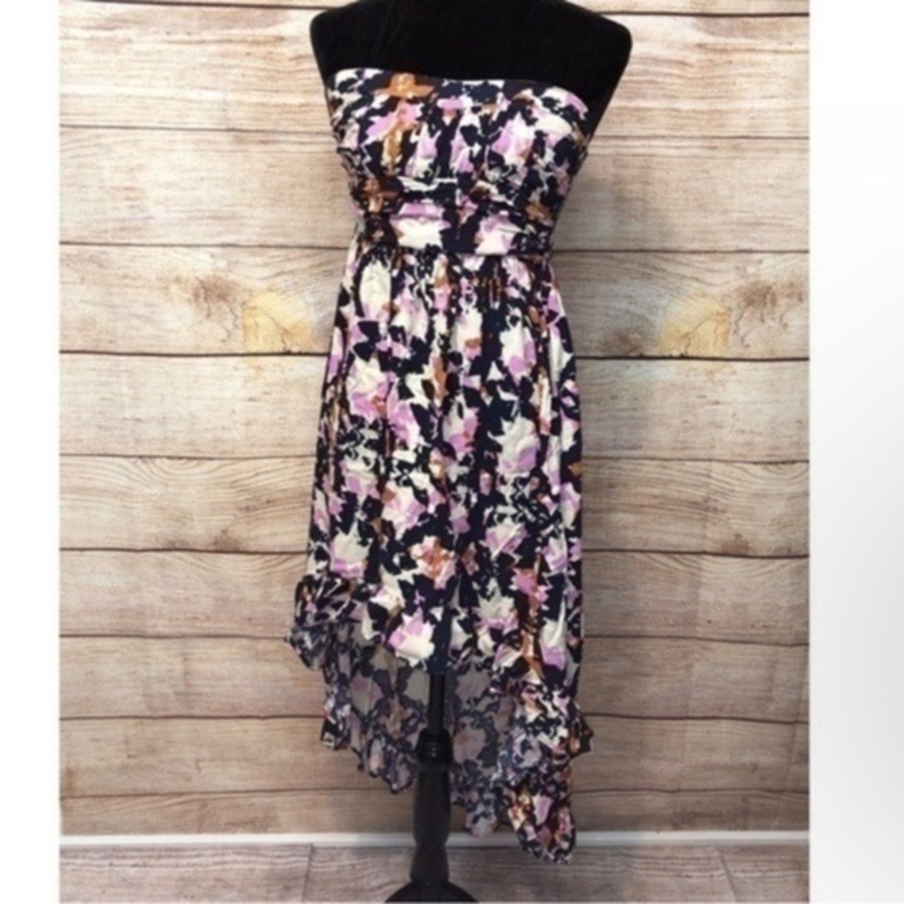 Strapless Boho Hi Low Dress Mimi Chica size medium